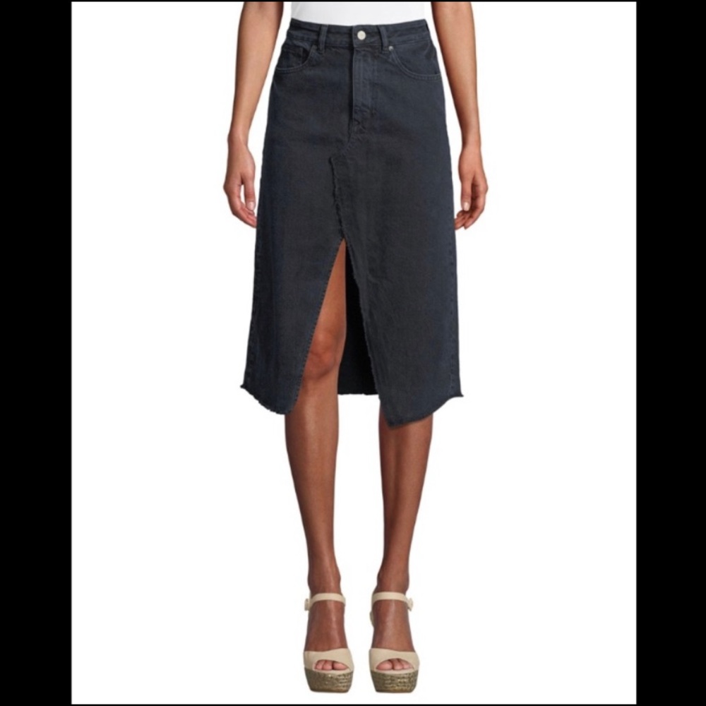 DL1961 high rise slitfront denim skirt